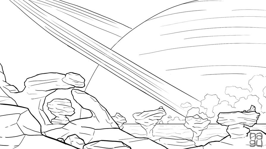 Environment development - Space lineart (2/7)